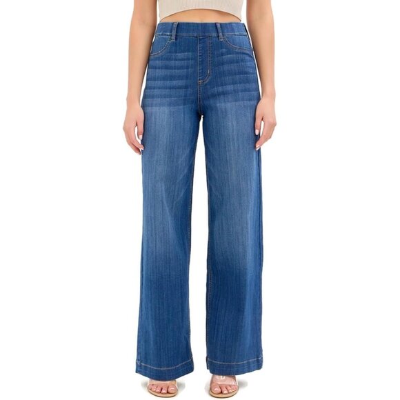 Women's High Rise Pull-On Wide Leg Jeggings Cotton Blend Casual Lounge - Picture 1 of 4